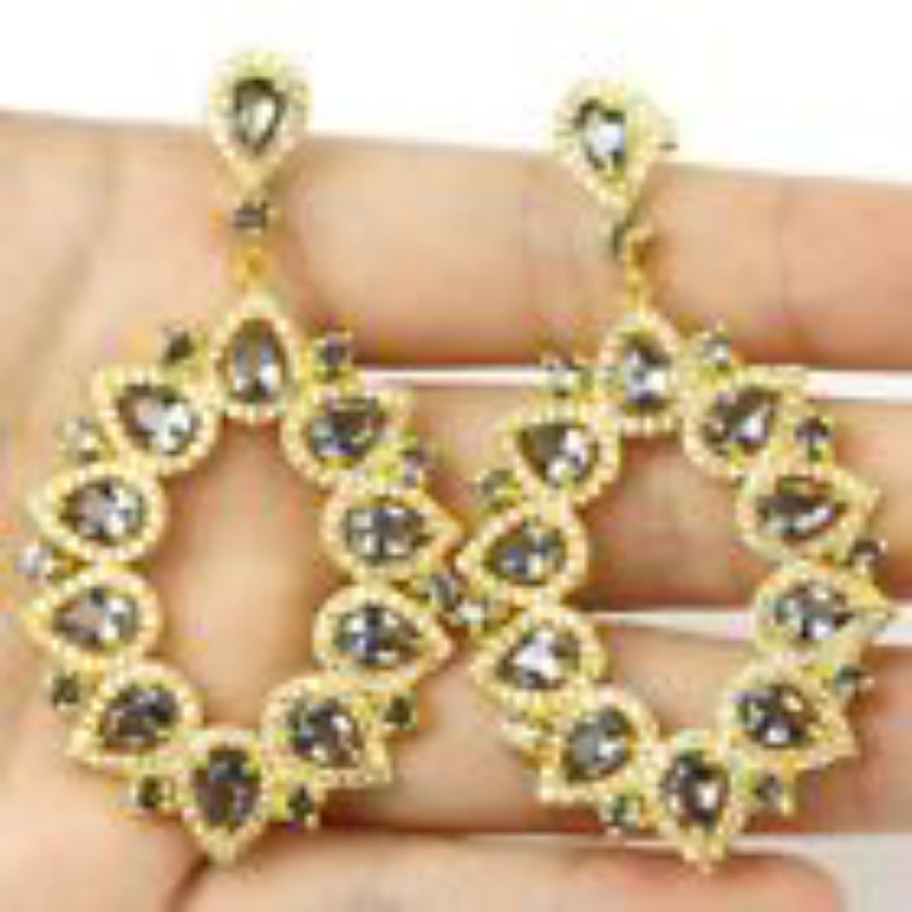 Blue Topaz Runway Hoops SOLD